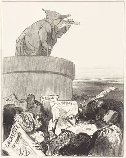 Le Constitutionnel contemplant l'horizon politique, by Honoré Daumier