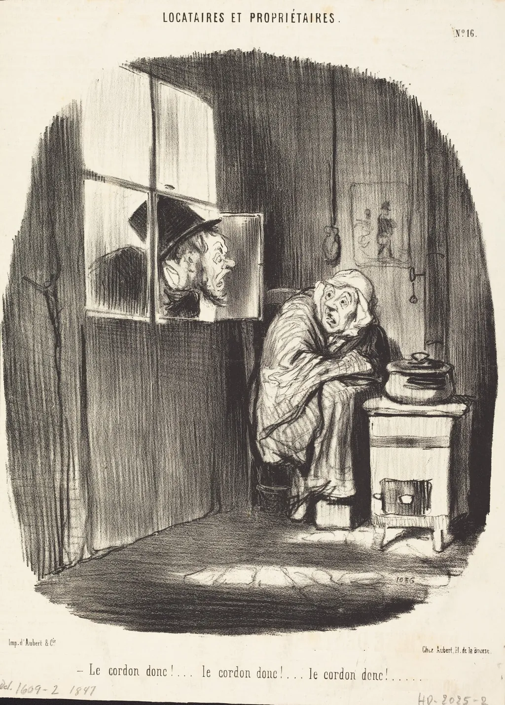 Le Cordon donc!..., by Honoré Daumier, ink, 1847
