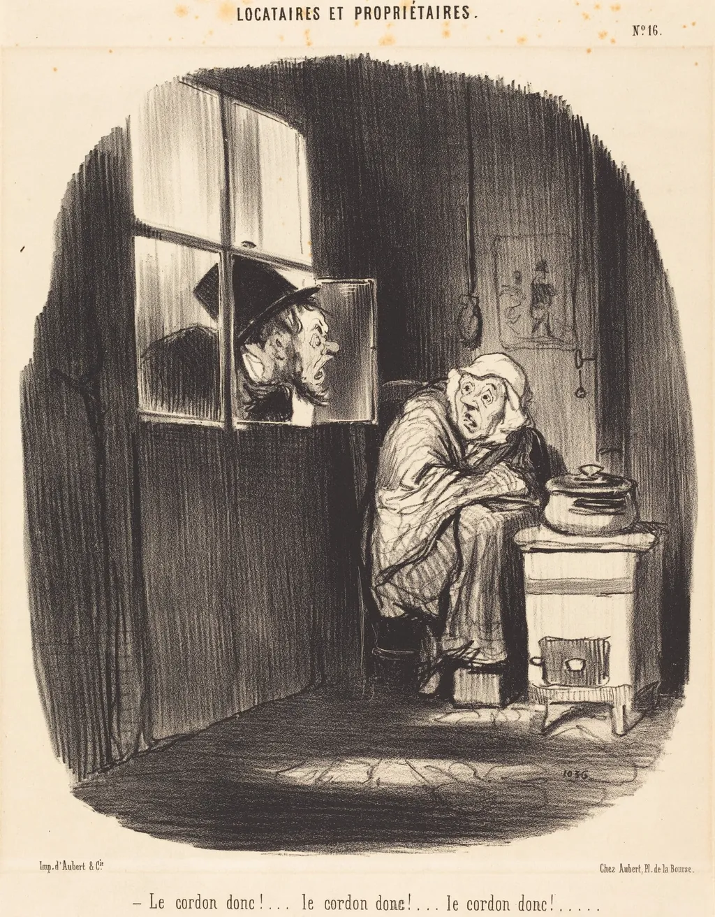 Le Cordon donc!..., by Honoré Daumier, ink, 1847