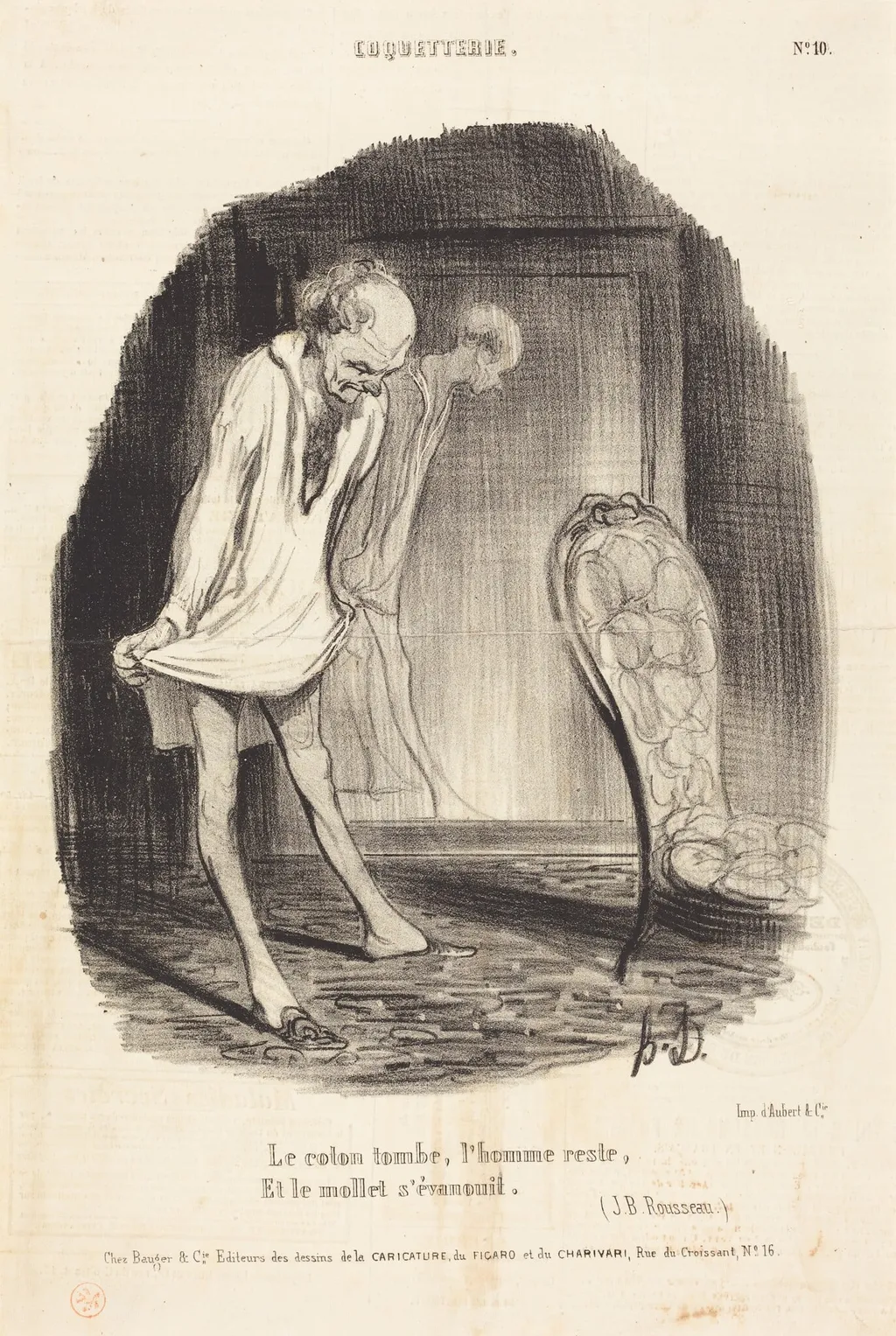 Le coton tombe, l'homme reste..., by Honoré Daumier, ink, 1840