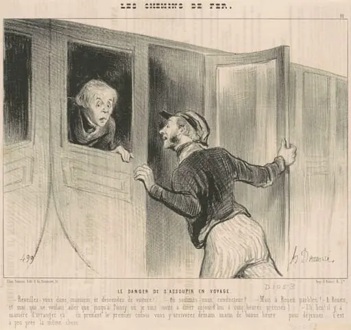 Le danger de s'assoupir en voyage, by Honoré Daumier