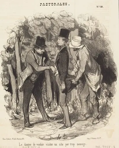 Le Danger de... visiter un site par trop sauvage, by Honoré Daumier