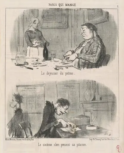 Le déjeuner du patron le sixiéme clerc ..., by Honoré Daumier