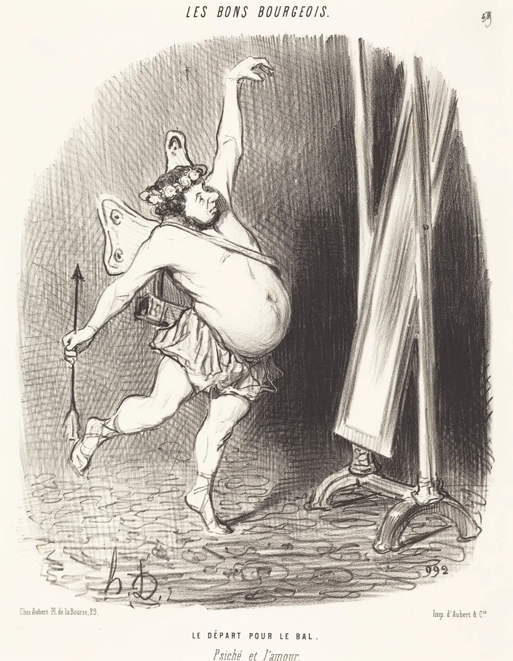 Le Départ pour le bal, by Honoré Daumier, ink, 1847