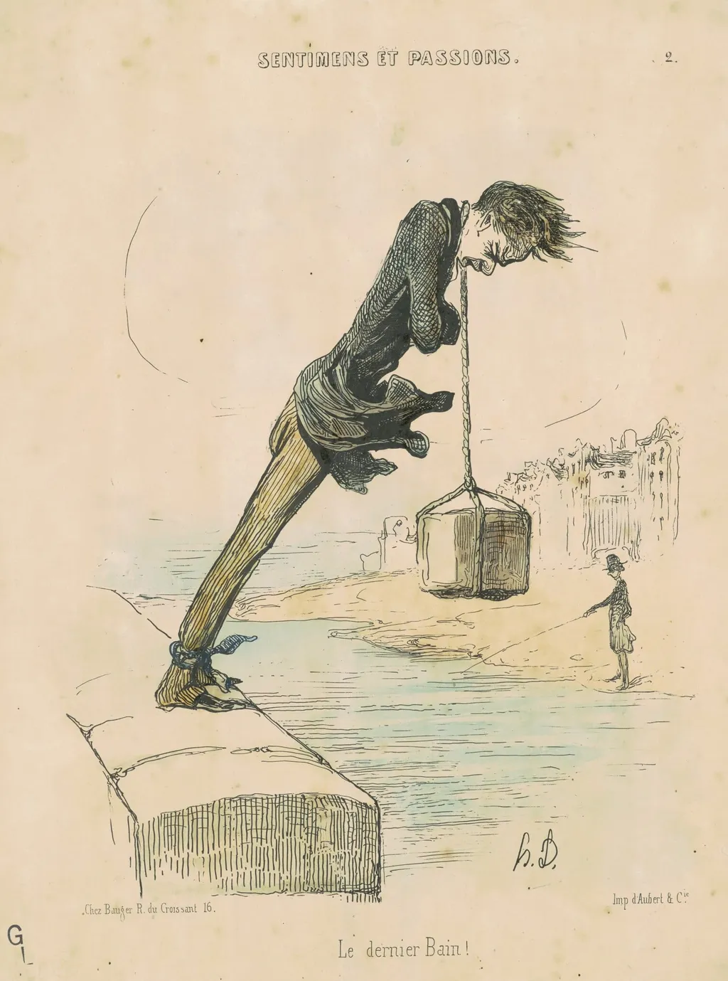 Le dernier bain!, by Honoré Daumier, ink, 1840