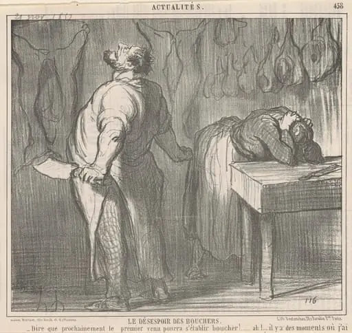 Le désespoir des bouchers, by Honoré Daumier