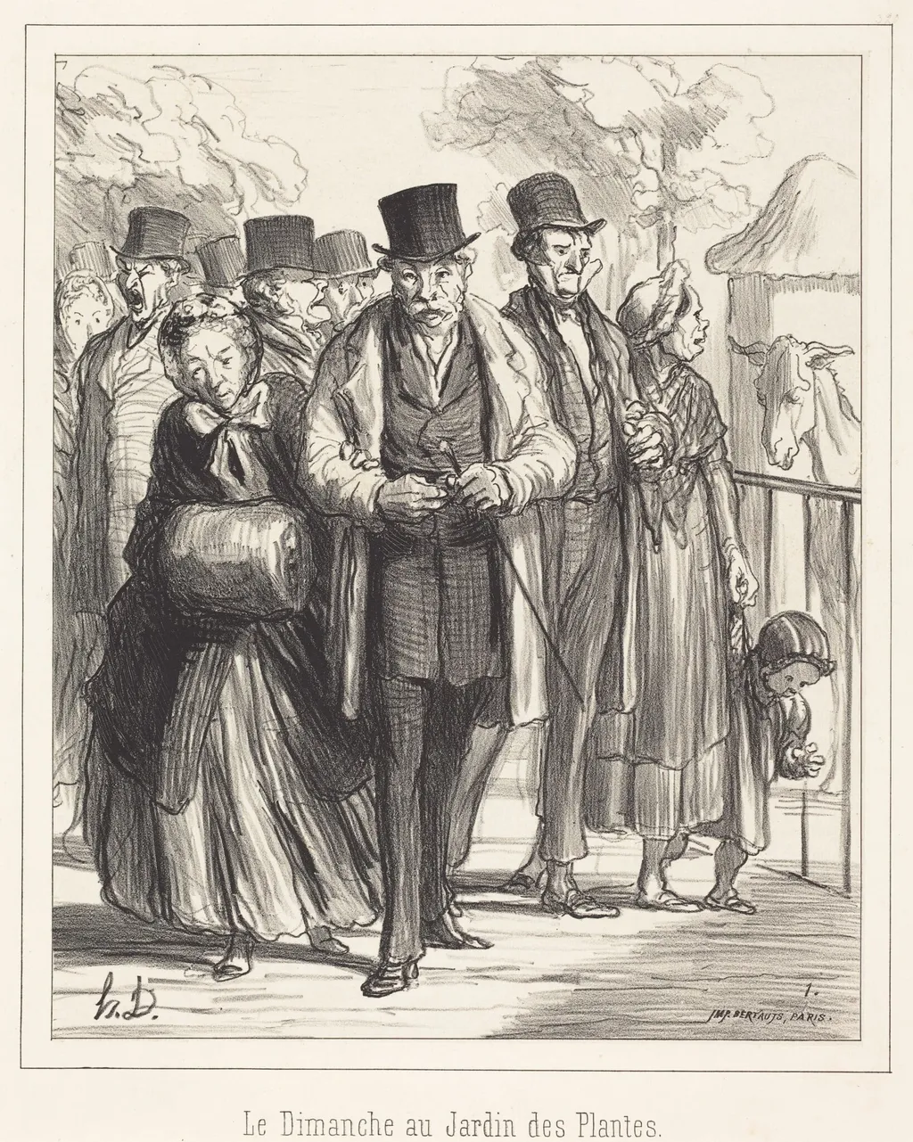 Le Dimanche au Jardin des Plantes, by Honoré Daumier, ink, 1862