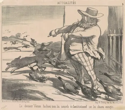 Le docteur Véron lachant tous les canards ..., by Honoré Daumier