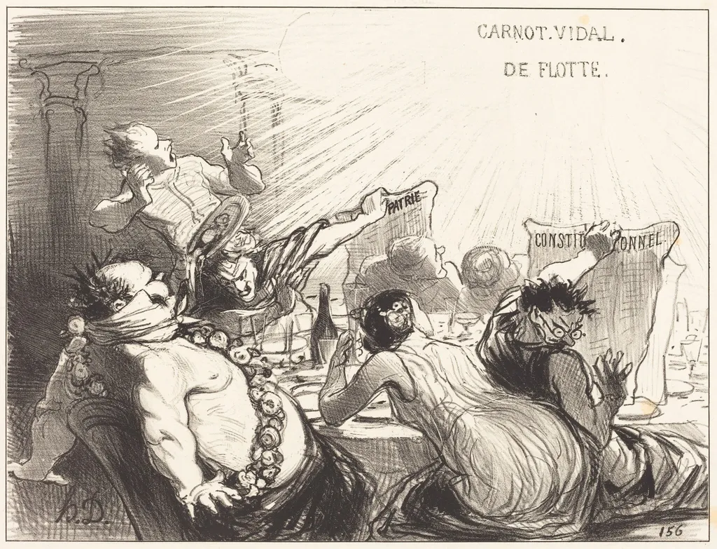 Le Festin de Baltazar-Véron, by Honoré Daumier, ink, 1850