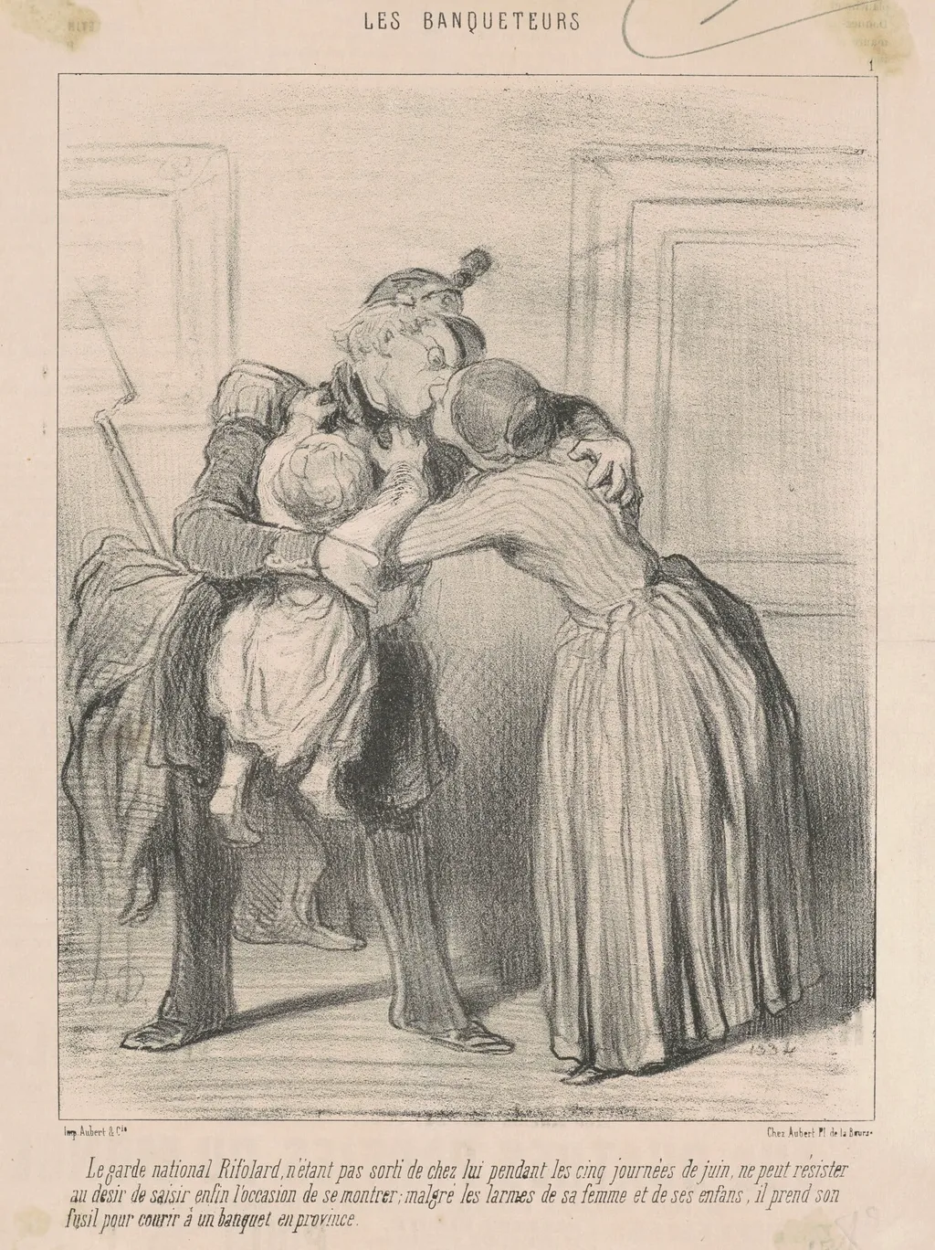 Le garde national Rifolard ..., by Honoré Daumier, ink, 1848