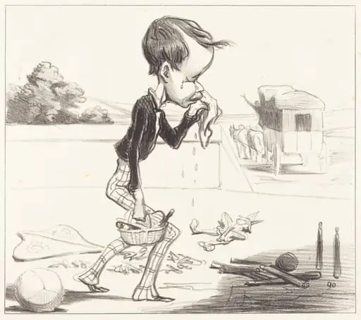 Le Jeune Estancelin est obligé de rentrer en classe!, by Honoré Daumier