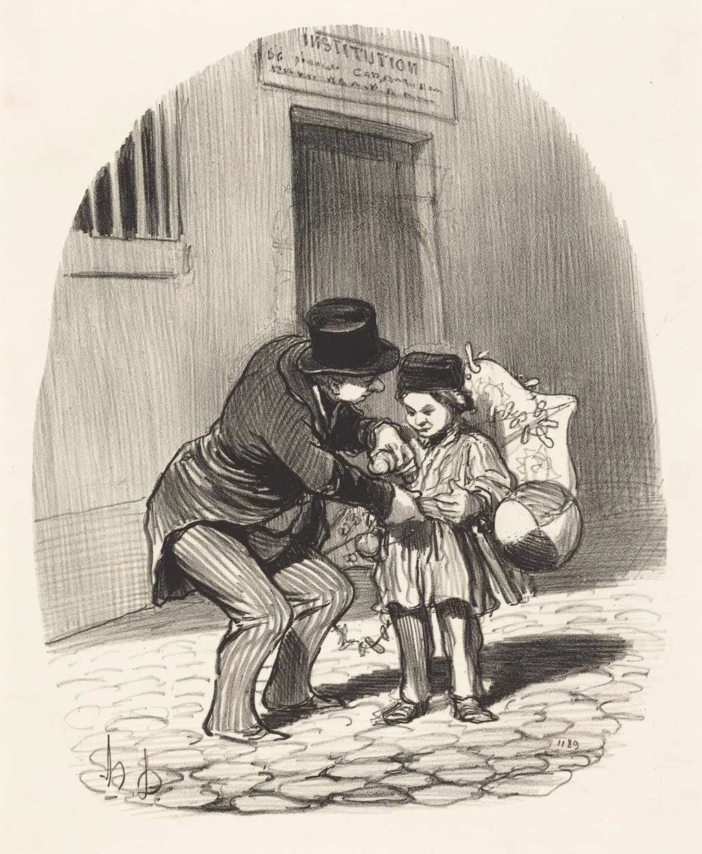 Le Jour de sortie, by Honoré Daumier, ink, 1844