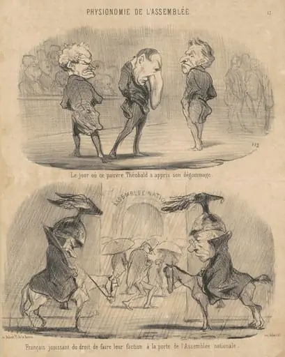 Le jour ou ... Théobald a appris son dégommage, by Honoré Daumier