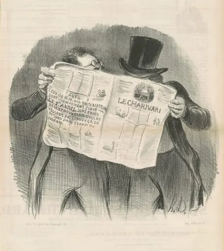 Le lecture du charivari, by Honoré Daumier