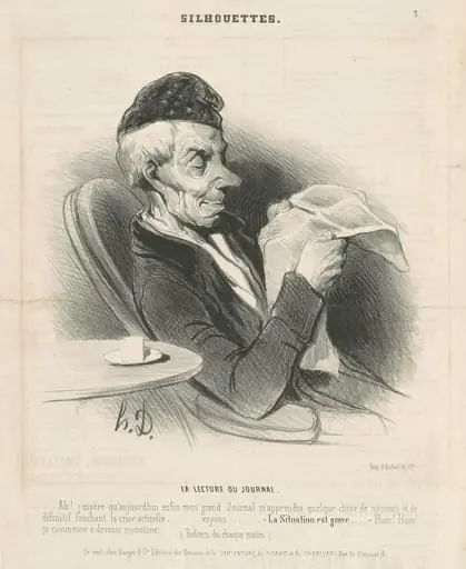 Le lecture du journal, by Honoré Daumier