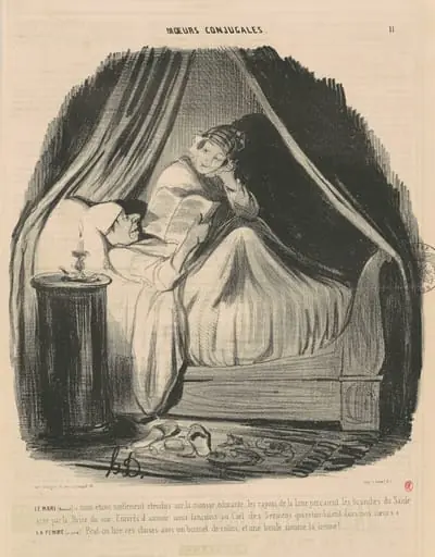 Le mari lisant: nous étions mollement étendus..., by Honoré Daumier