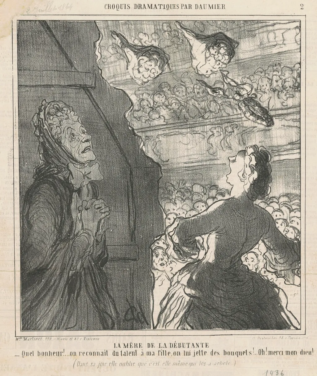 Le mère de la débutante, by Honoré Daumier, ink, 1864