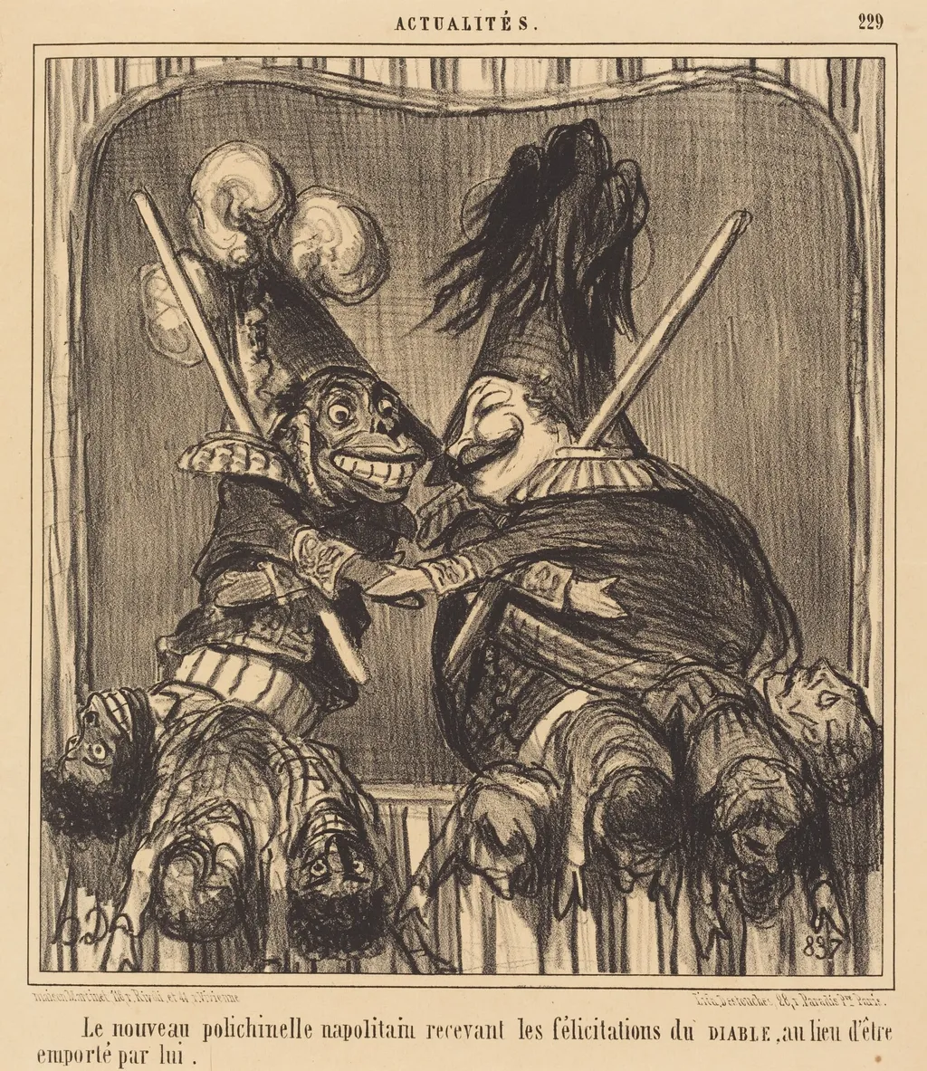 Le Nouveau polichinelle napolitain, by Honoré Daumier, ink, 1855
