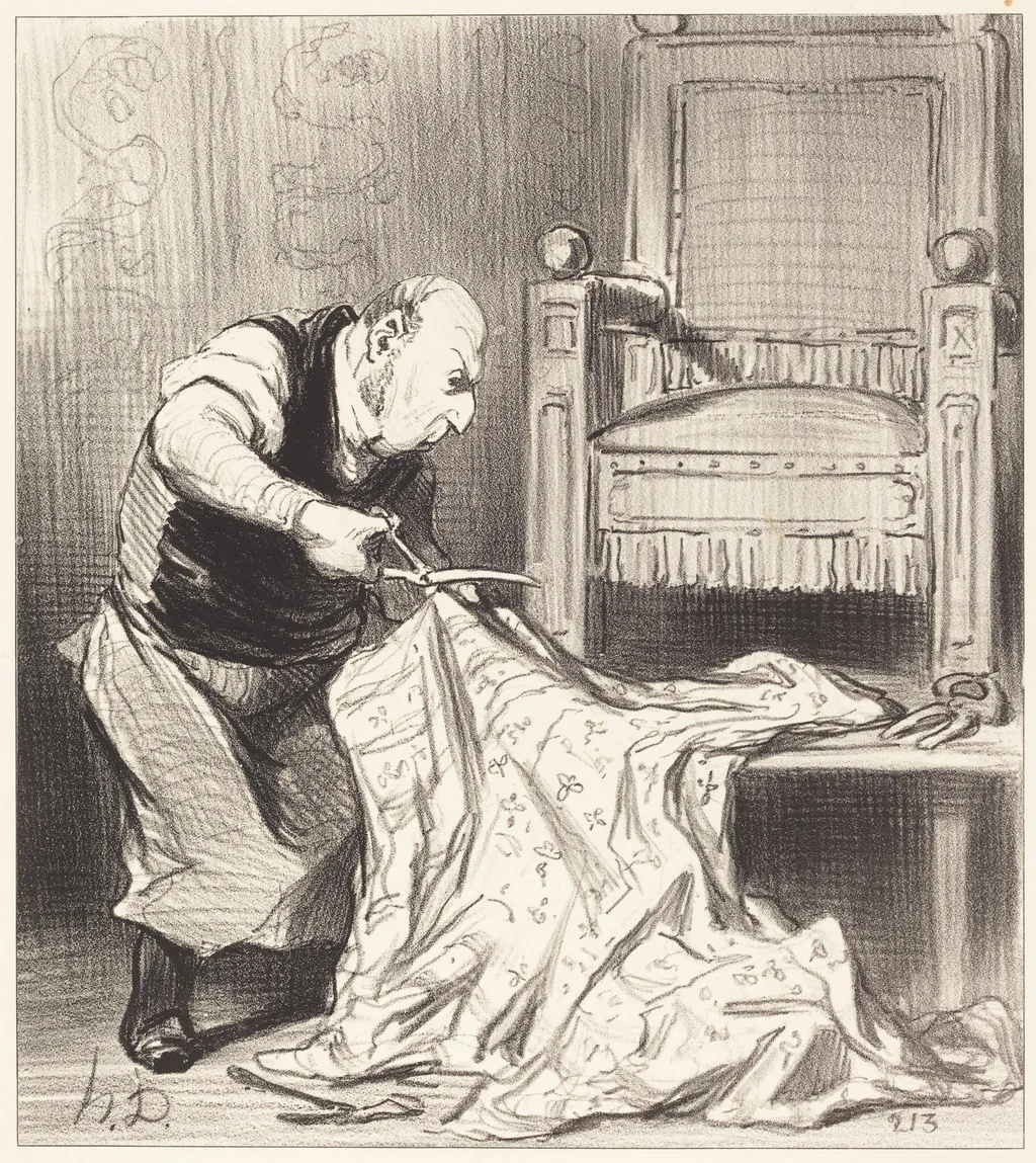 Le Nouveau tapissier de la couronne..., by Honoré Daumier, ink, 1850