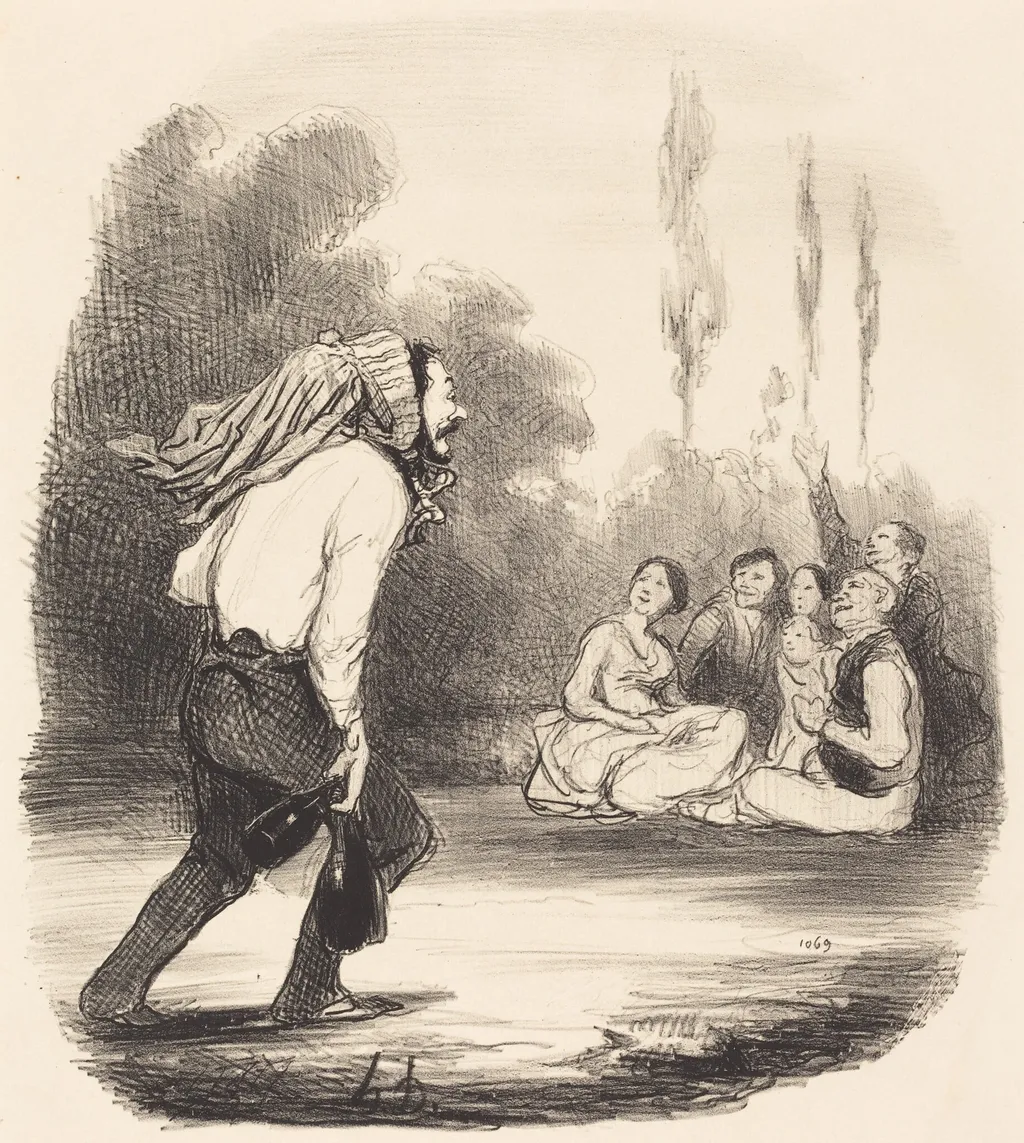 Le Plus farceur de la société, by Honoré Daumier, ink, 1847