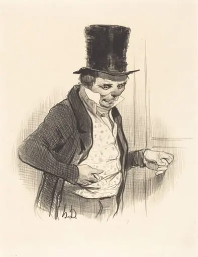 Le Portier en tournées de visites..., by Honoré Daumier