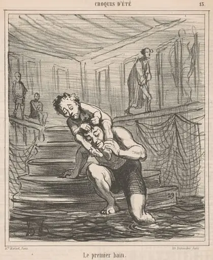 Le premier bain, by Honoré Daumier