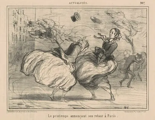 Le printemps annonçant son retour à Paris, by Honoré Daumier