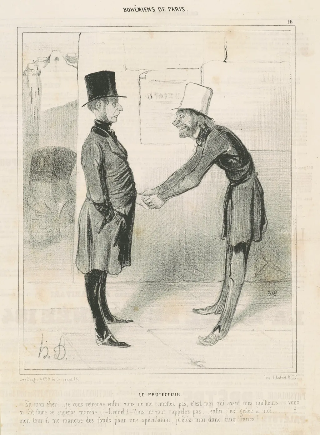 Le Protecteur, by Honoré Daumier, ink, 1842
