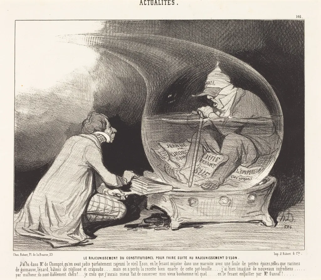 Le Rajeunissement du Constitutionnel, by Honoré Daumier, ink, 1844