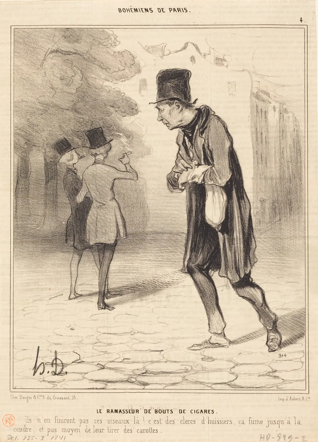 Le Ramasseur de bouts de cigares, by Honoré Daumier, ink, 1841
