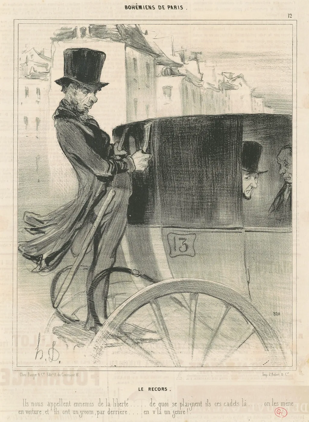 Le recors, by Honoré Daumier, ink, 1841