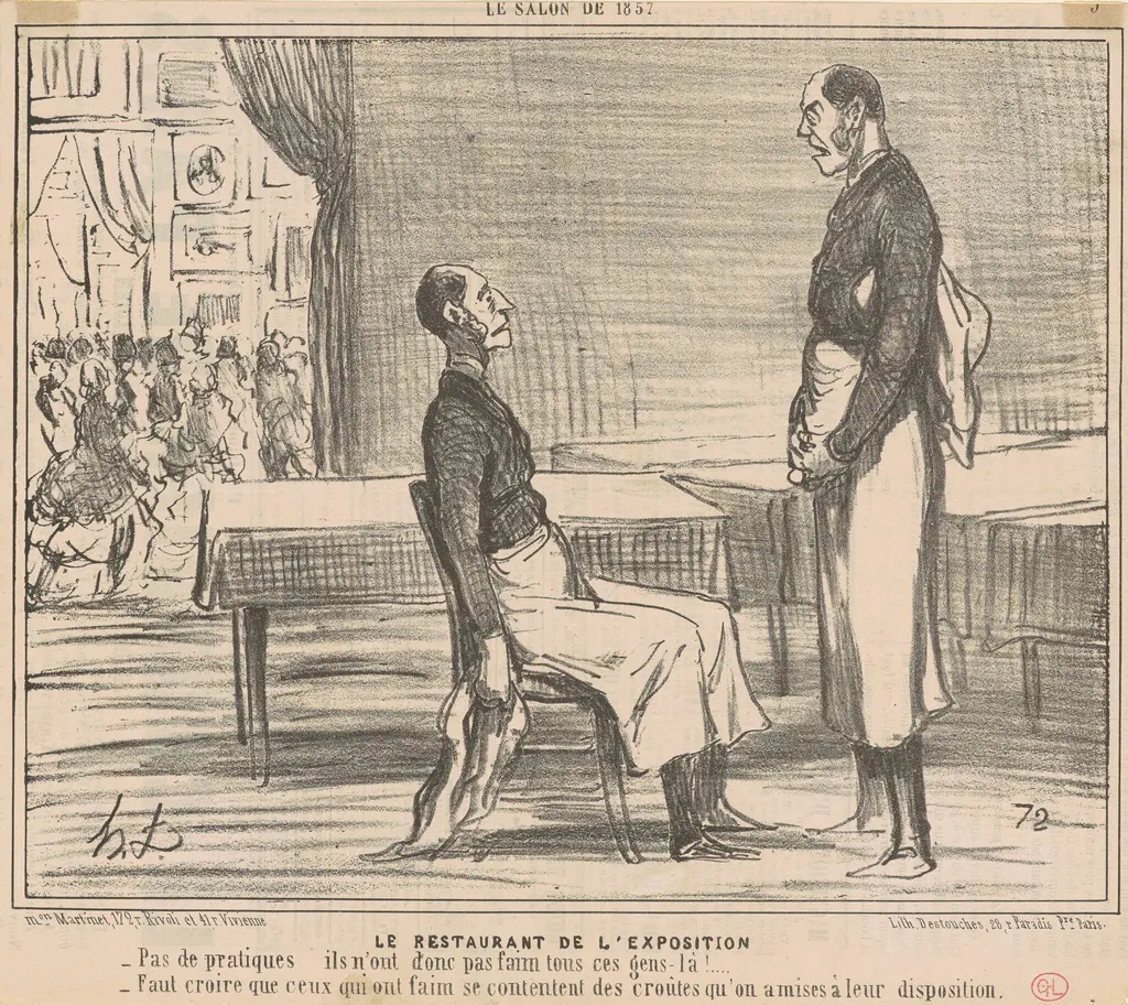 Le restaurant de l'exposition, by Honoré Daumier, ink, 1857