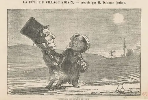 Le retour est souvent difficile, by Honoré Daumier