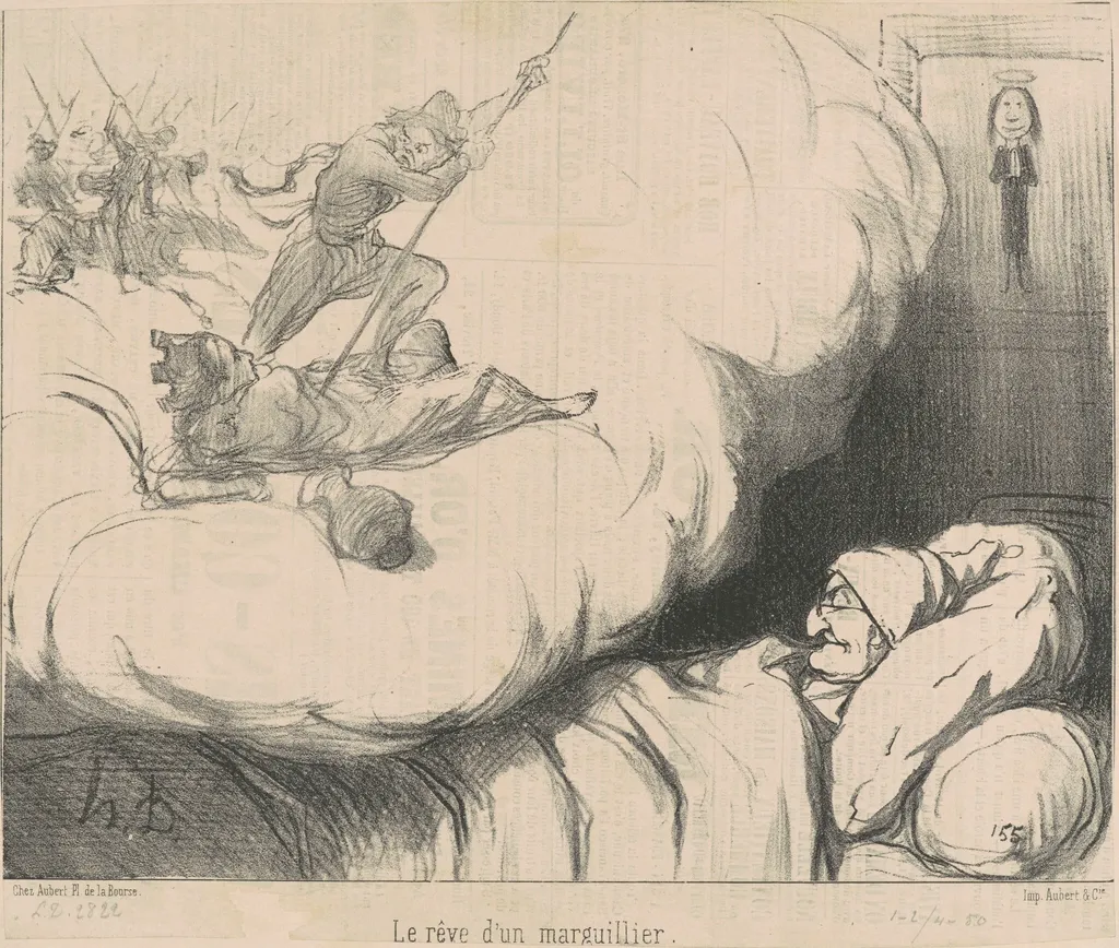 Le rêve d'un marguillier, by Honoré Daumier, ink, 1850