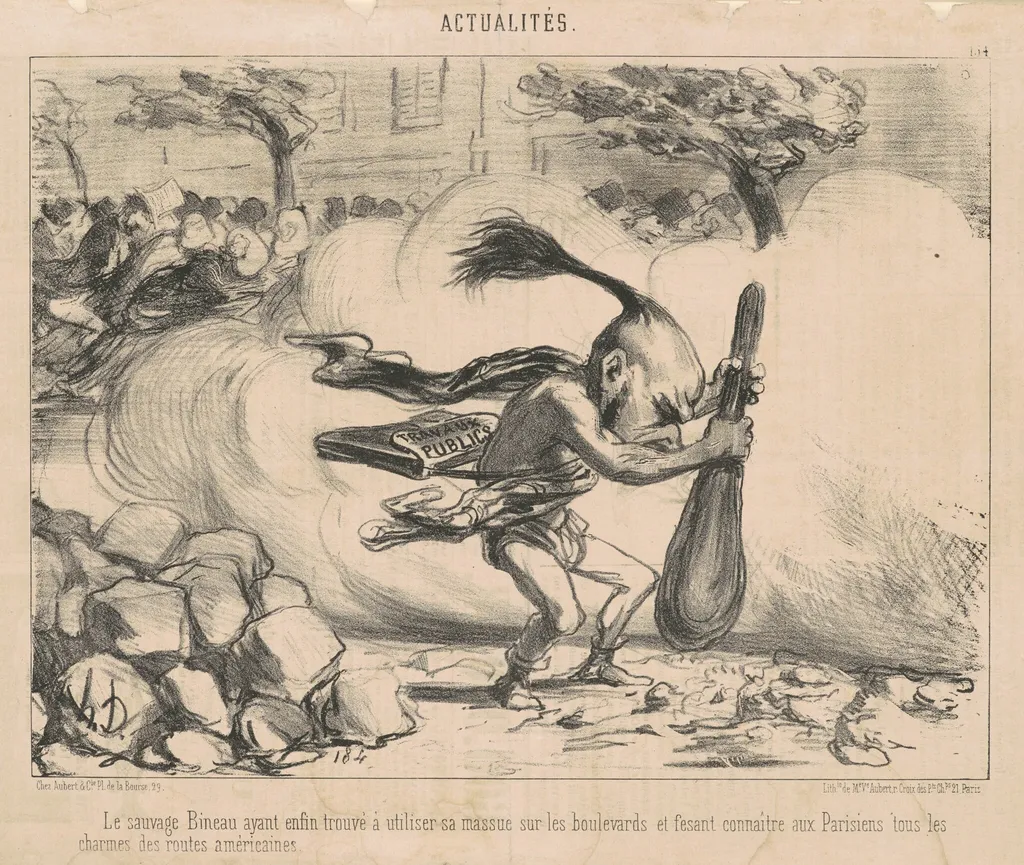 Le sauvage bineau ayant ..., by Honoré Daumier, ink, 1850