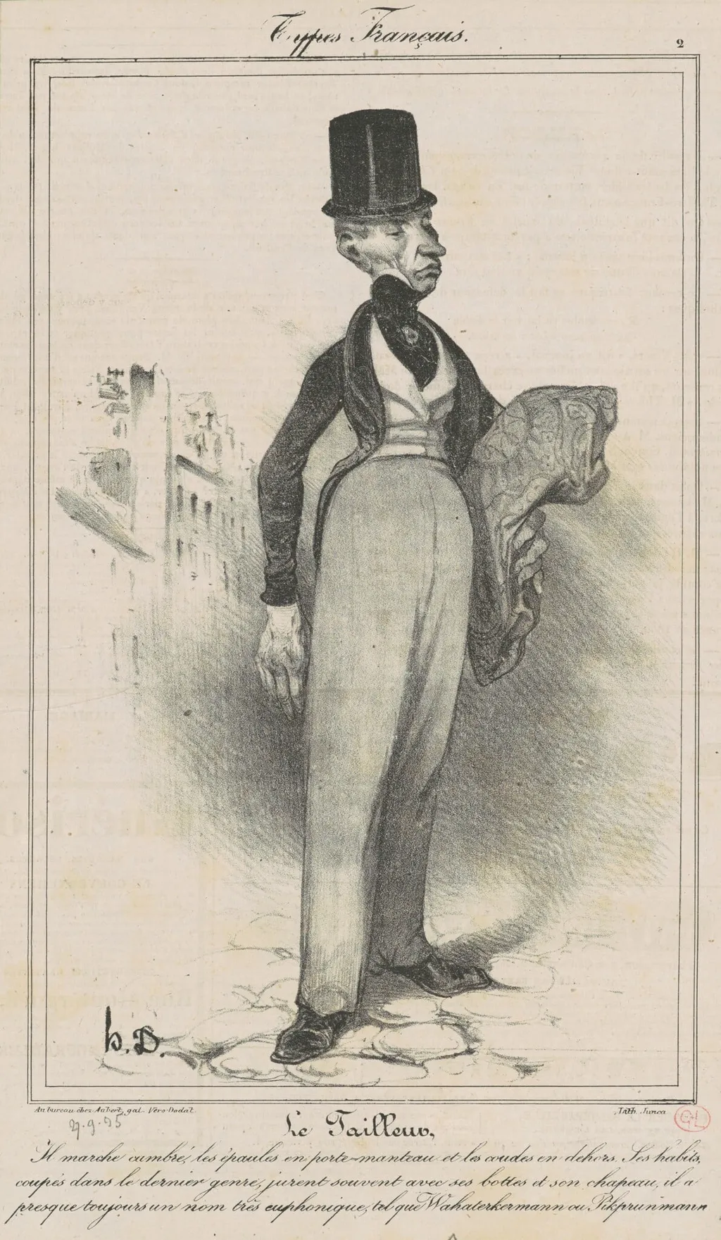 Le Tailleur, by Honoré Daumier, ink, 1835