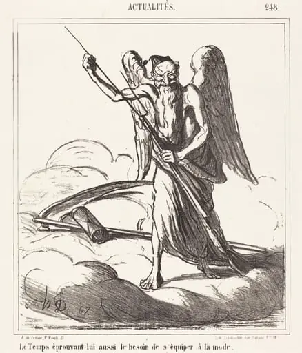 Le Temps éprouvant lui aussi le besoin de s'équiper a la mode, by Honoré Daumier