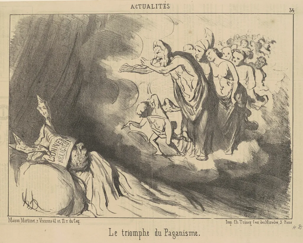 Le triomphe du paganisme, by Honoré Daumier, ink, 1852