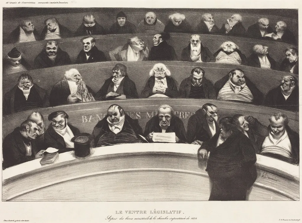 Le Ventre Législatif (The Legislative Belly), by Honoré Daumier, ink, 1834