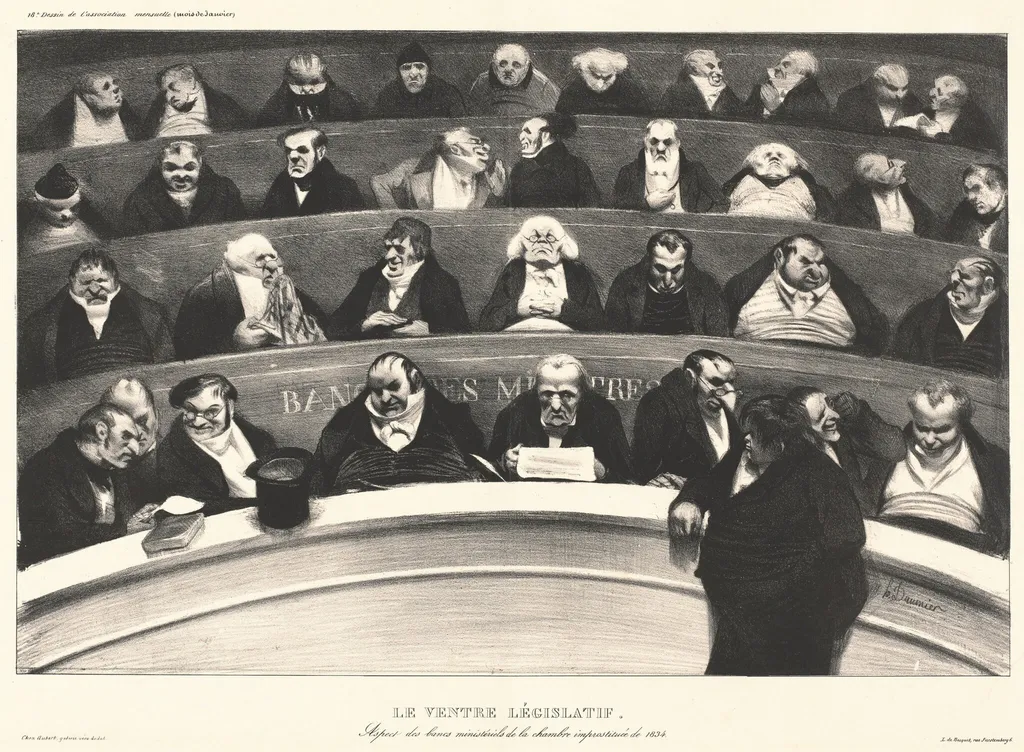 Le Ventre Législatif (The Legislative Belly), by Honoré Daumier, ink, 1843