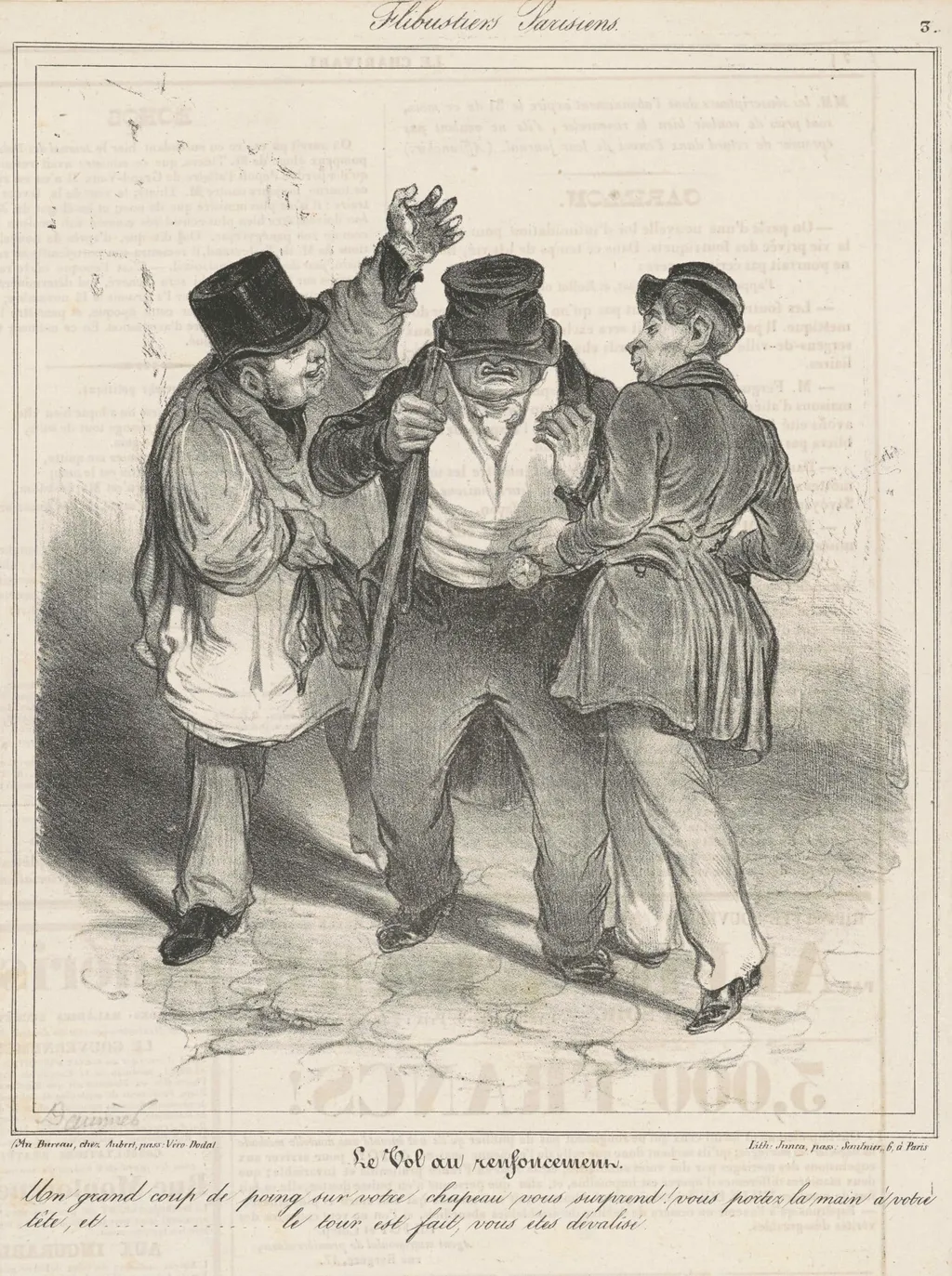 Le vol au renfoncement, by Honoré Daumier, ink, 1835