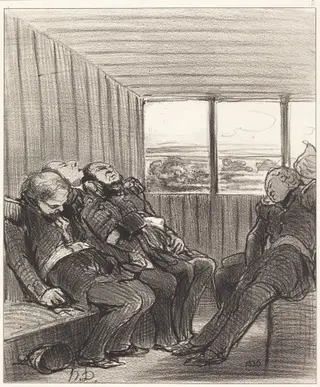 Le Voyage en chemin de fer..., by Honoré Daumier, 1848