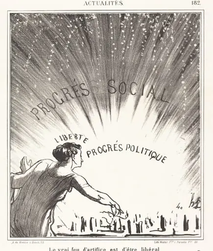 Le vrai feu d'artifice est d'être libéral, by Honoré Daumier