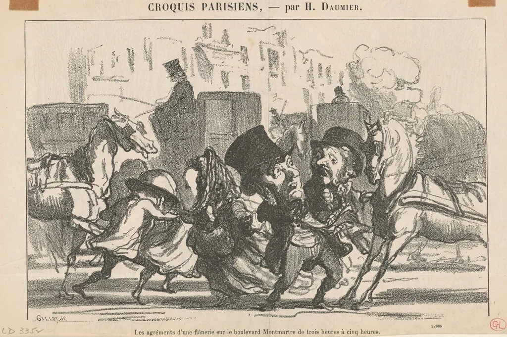 Les agréments d'une flanerie ..., by Honoré Daumier, ink, 1865