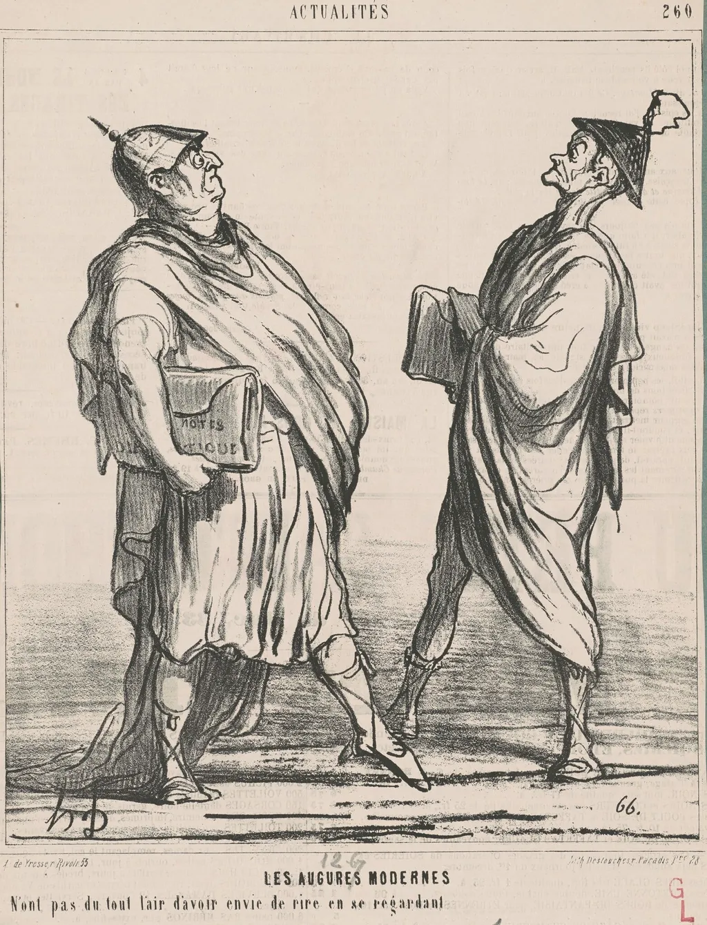 Les augures modernes ..., by Honoré Daumier, ink, 1867