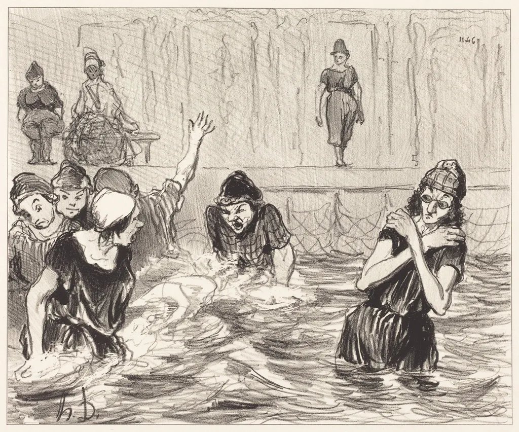 Les Barbotteuses, by Honoré Daumier, ink, 1847