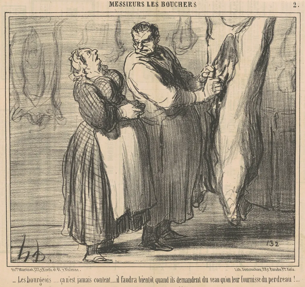 Les bourgeois ..., by Honoré Daumier, ink, 1858