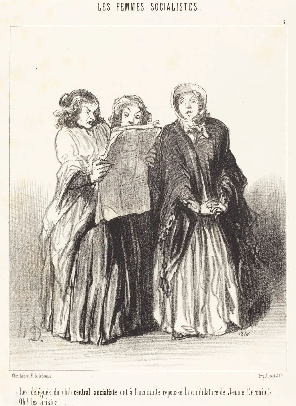 Les Délégués du club central socialiste ont repoussé..., by Honoré Daumier, ink, 1849