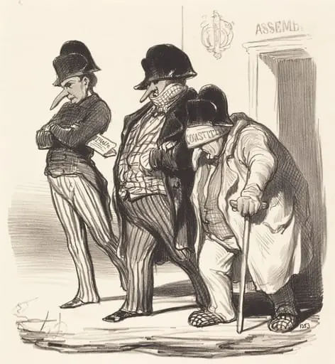 Les Journaux Napoléoniens sortant de l'Assemblée Nationale..., by Honoré Daumier