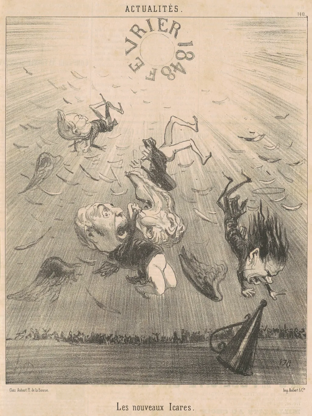 Les nouveaux Icares, by Honoré Daumier, ink, 1850